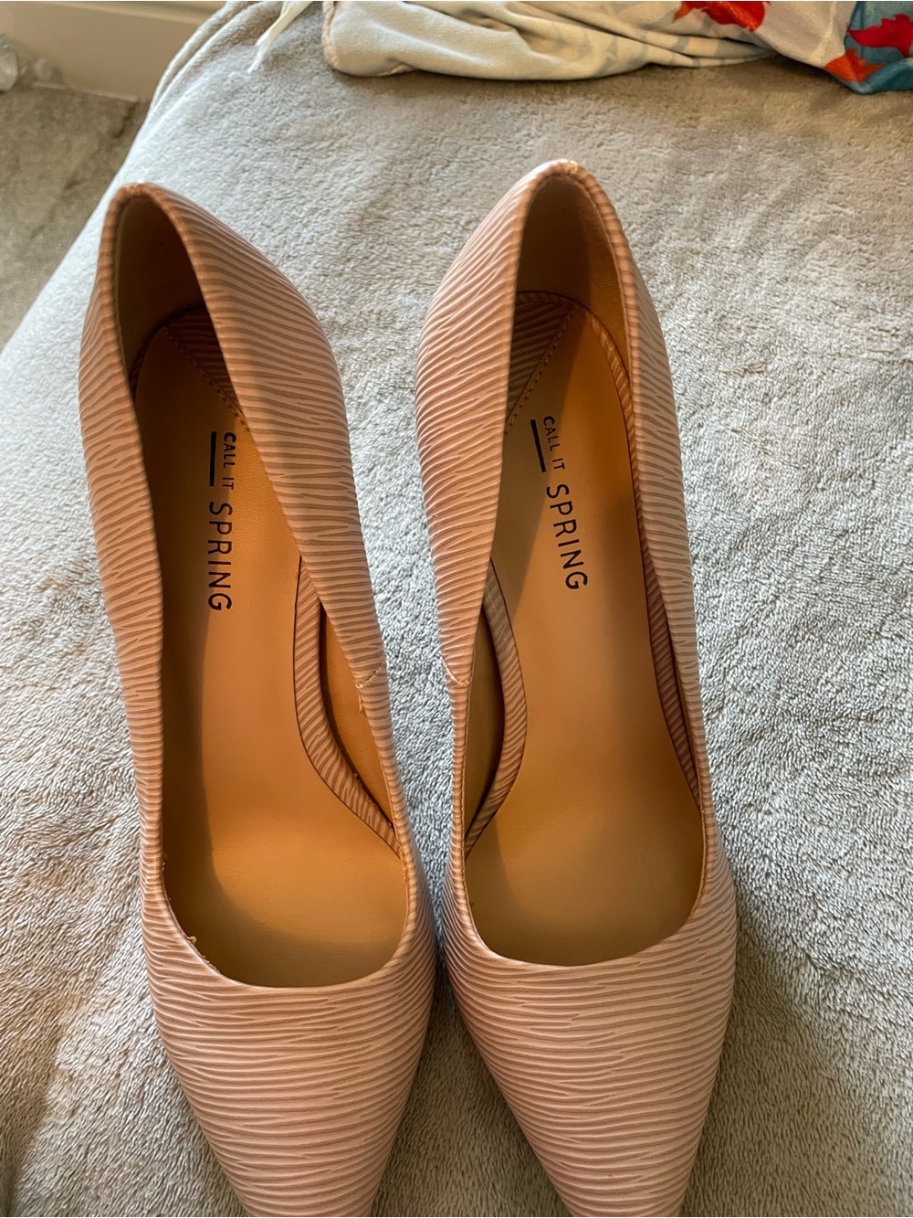 Call It Spring Ribbed Pointed-Toe Pumps in Taupe - Picture 4 of 9